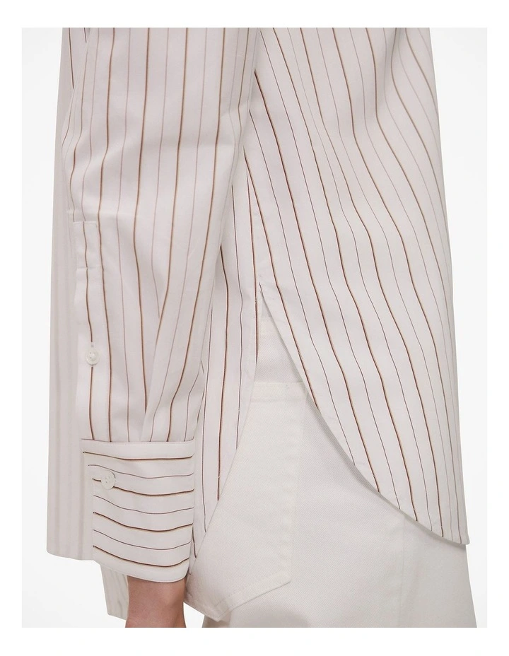 Yarn Dyed Poplin Stripe Shirt in Russet image 3