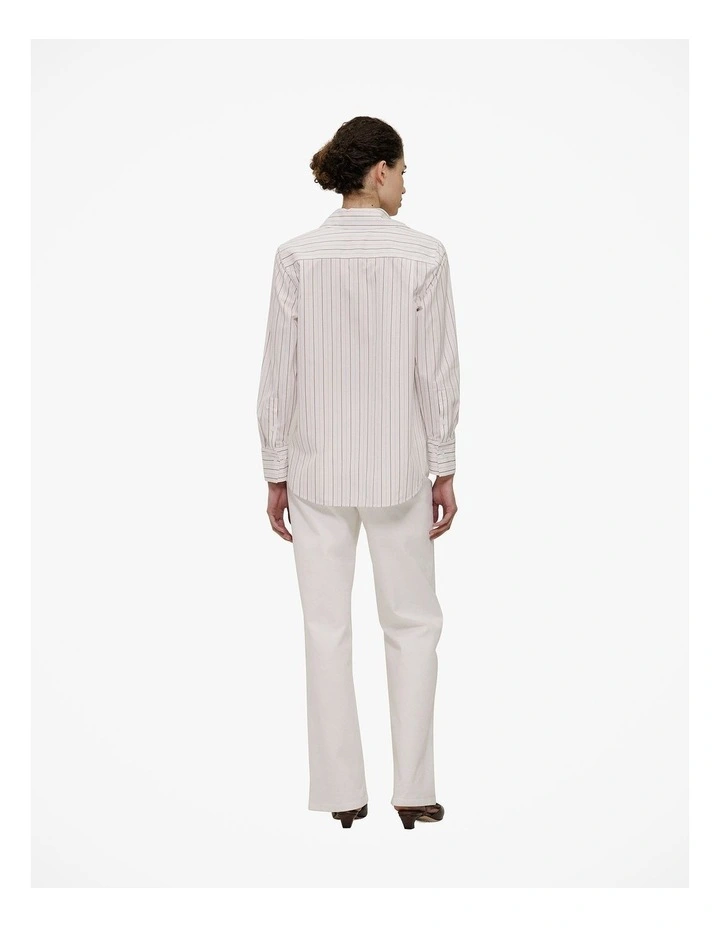 Yarn Dyed Poplin Stripe Shirt in Russet image 4