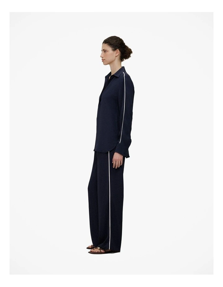 Piping Detail Long Sleeve Shirt in Night Sky image 5