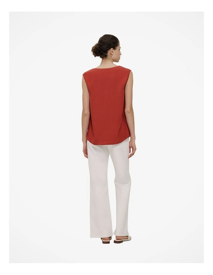 Lace Detail Tank in Russet image 4