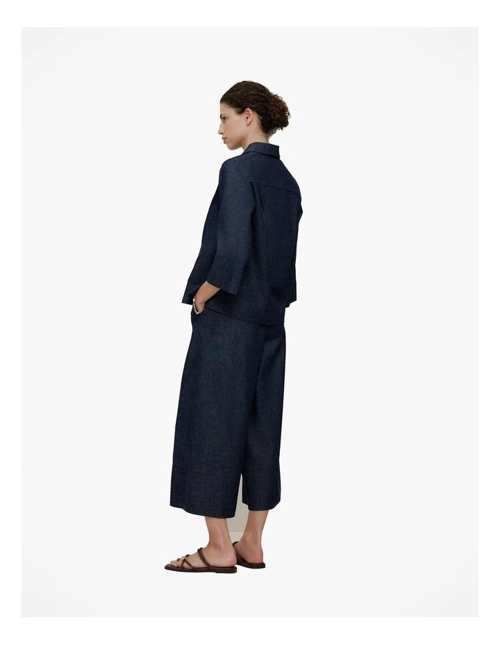 Soft Denim Collared Popover in Rinse Wash image 6
