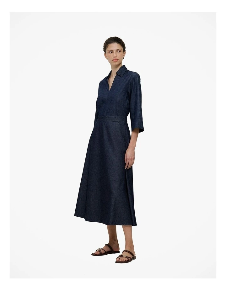 Denim A-line Skirt in Rinse Wash image 4