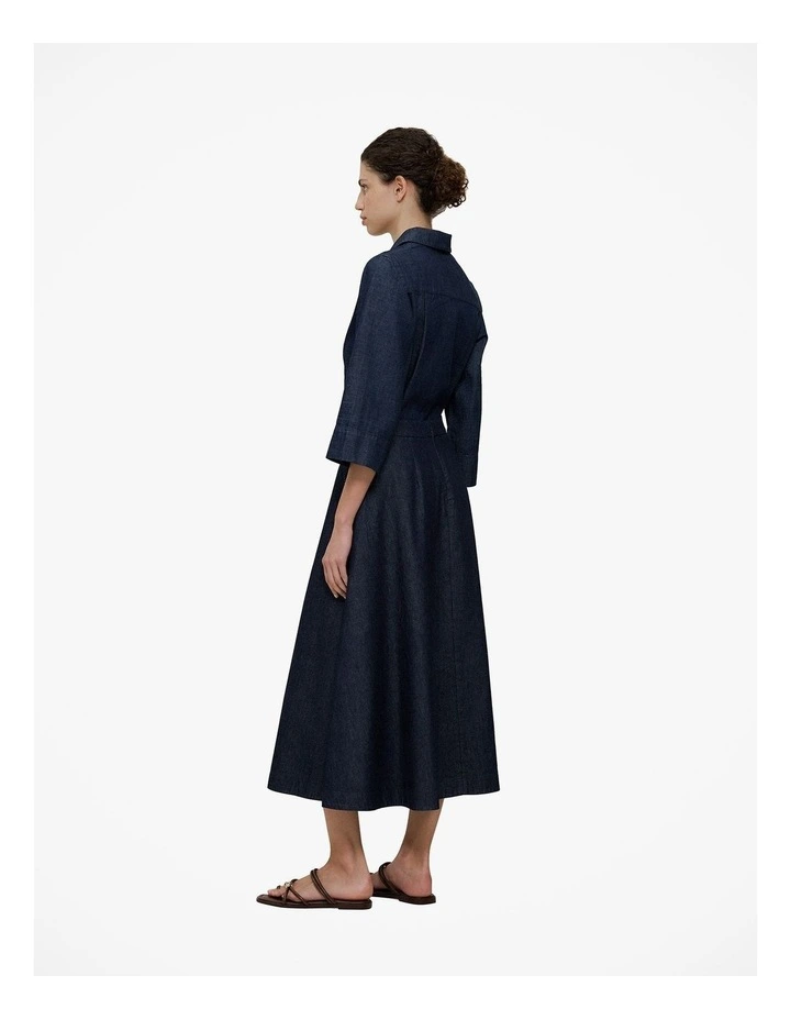 Denim A-line Skirt in Rinse Wash image 5