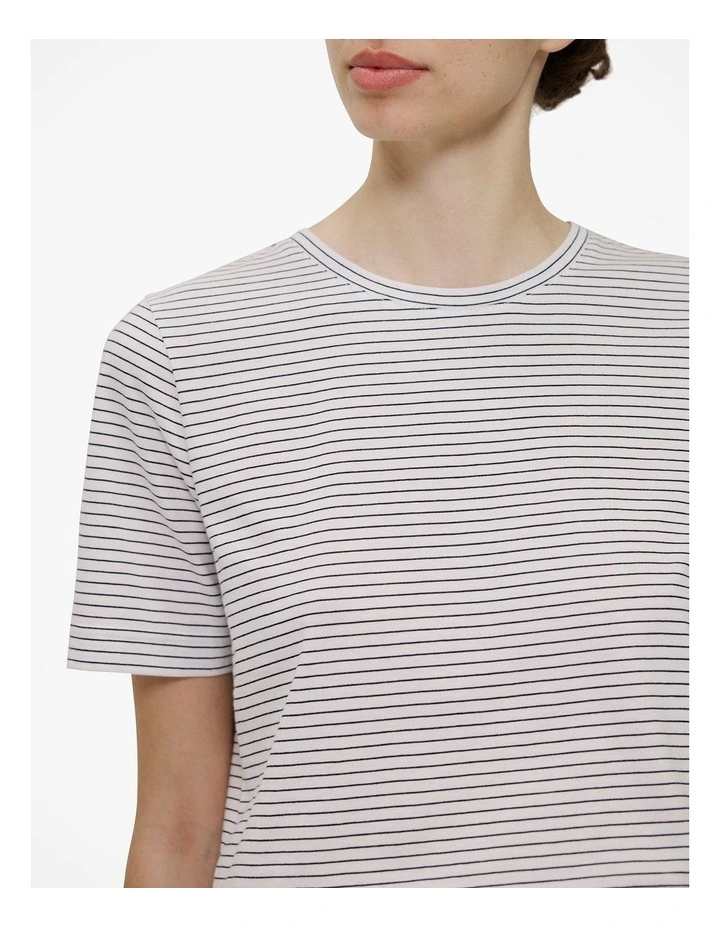 Australian Cotton Mini Stripe T-shirt in Night Sky image 3