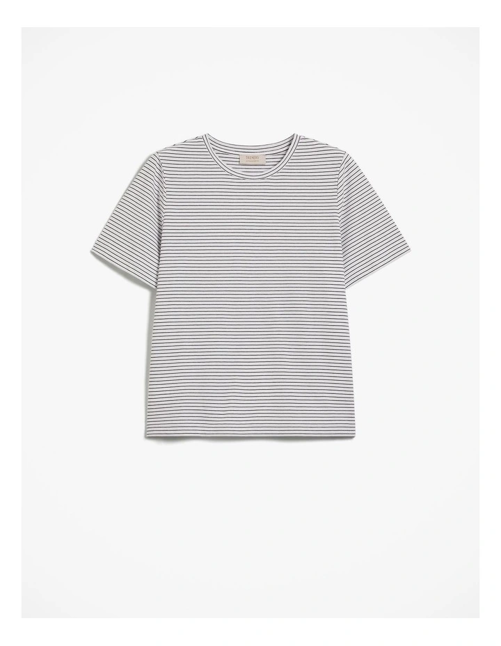 Australian Cotton Mini Stripe T-shirt in Night Sky image 7