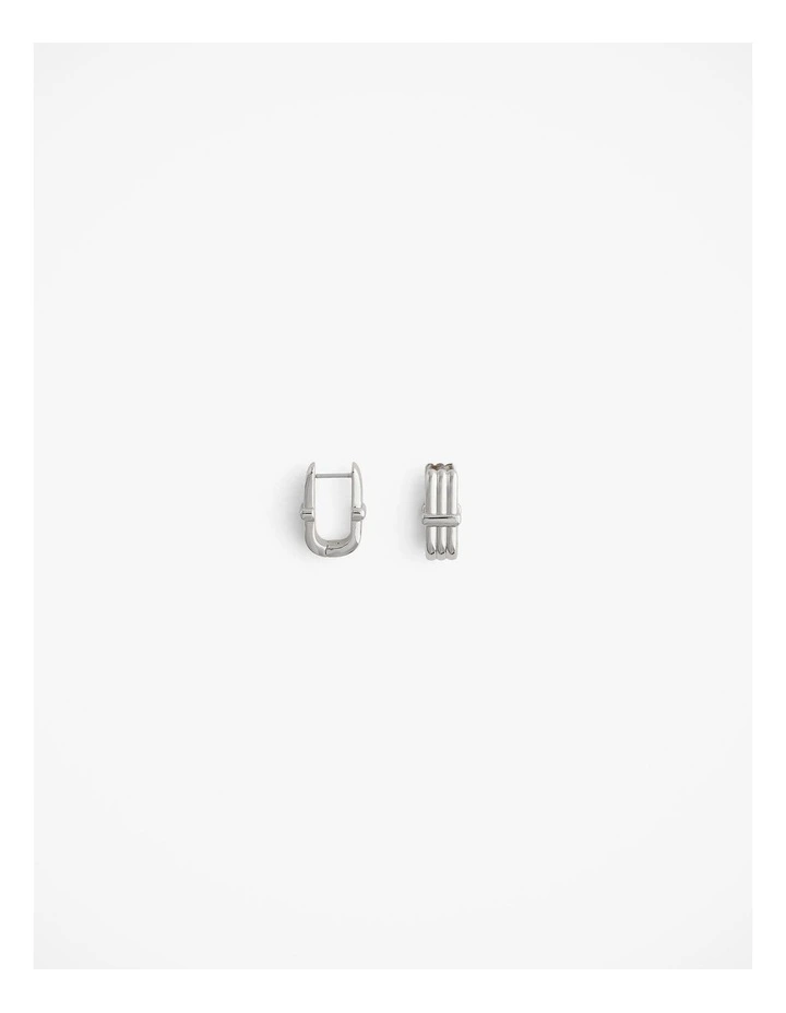 Orne Huggie Earrings in Silver image 1