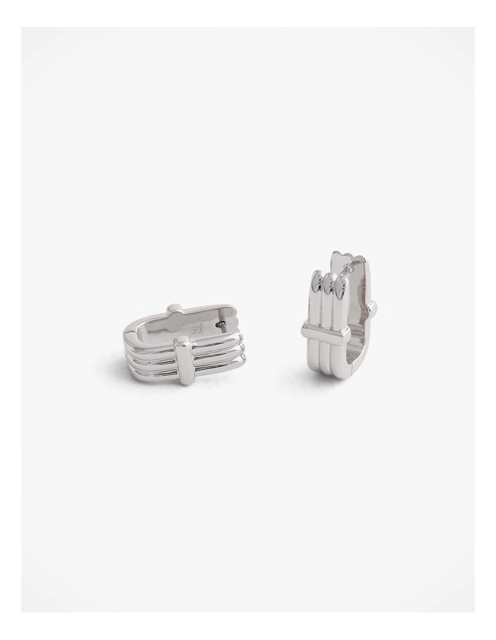 Orne Huggie Earrings in Silver image 3