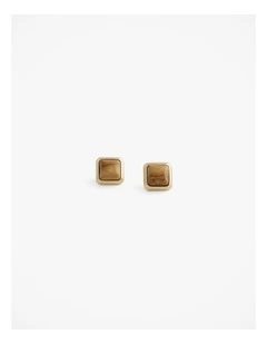 Nerina Stone Stud Earrings in Gold