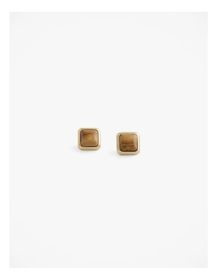 Nerina Stone Stud Earrings in Gold image 1