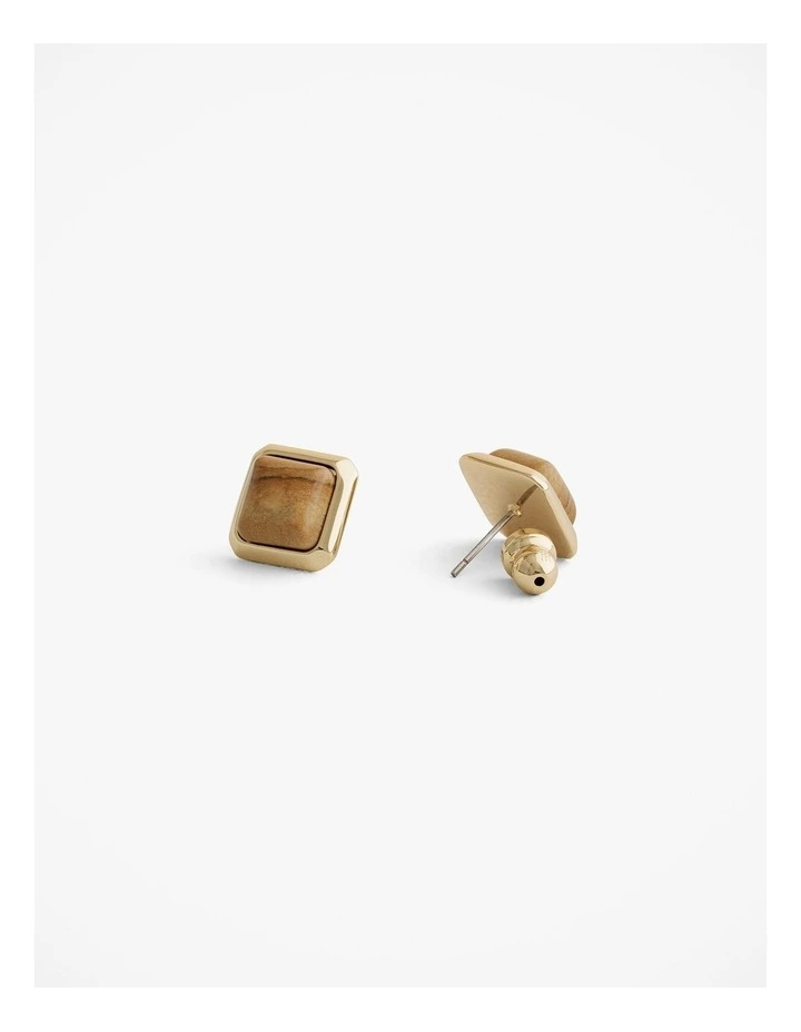 Nerina Stone Stud Earrings in Gold image 3