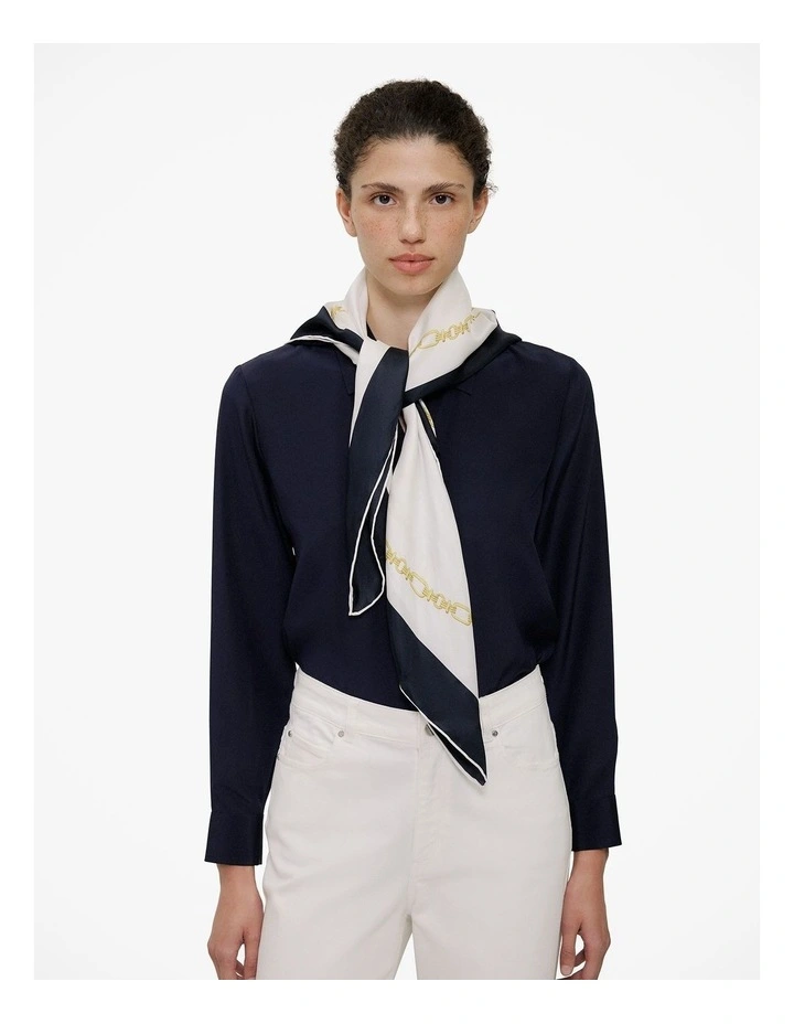 Orne Silk Scarf in Parchment image 2