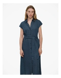 Cavelle Cap Sleeve Shirt Dress in Night Sky