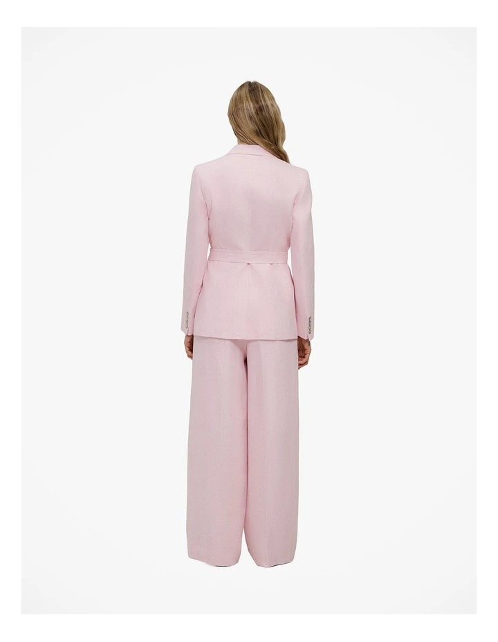Linen Herringbone Belted Jacket in Blossom Pink image 6