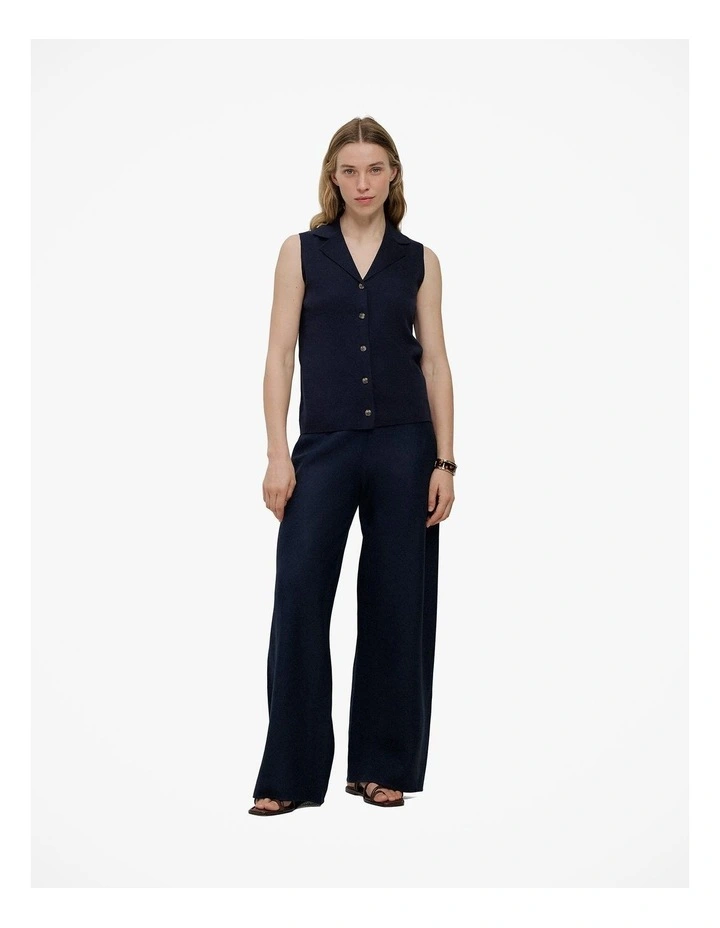 Cotton Cashmere Knit Vest in Night Sky image 2