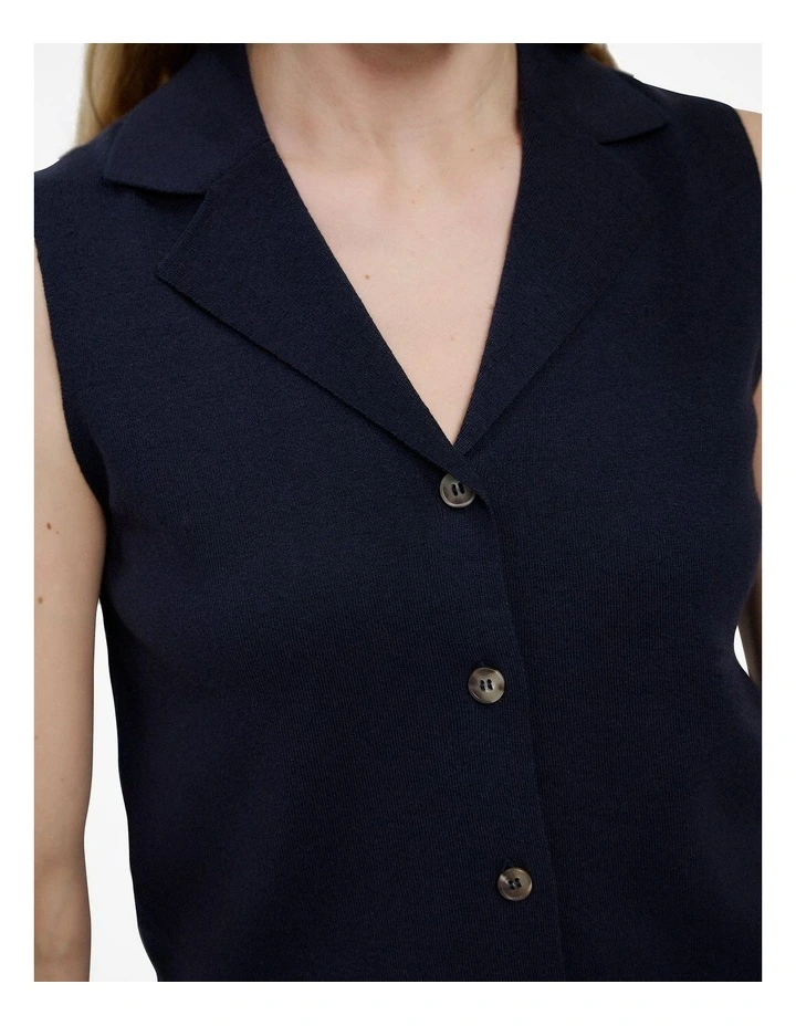 Cotton Cashmere Knit Vest in Night Sky image 3