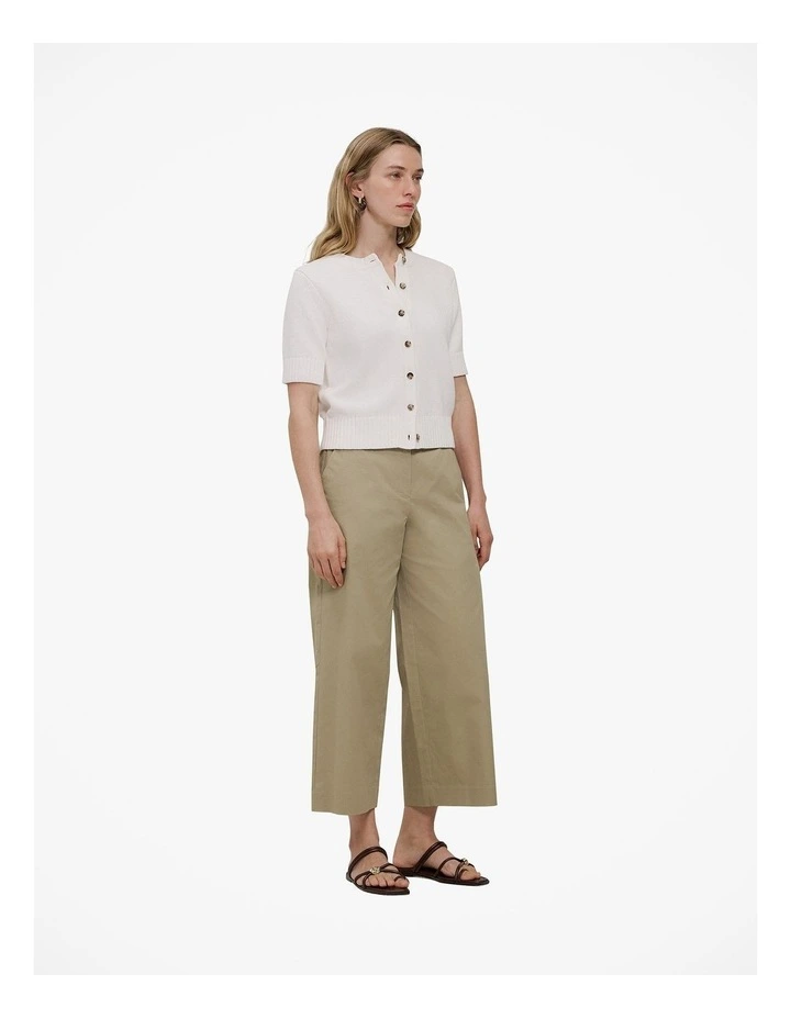 Cropped Wide Leg Chino Pant in Olive Brown image 5