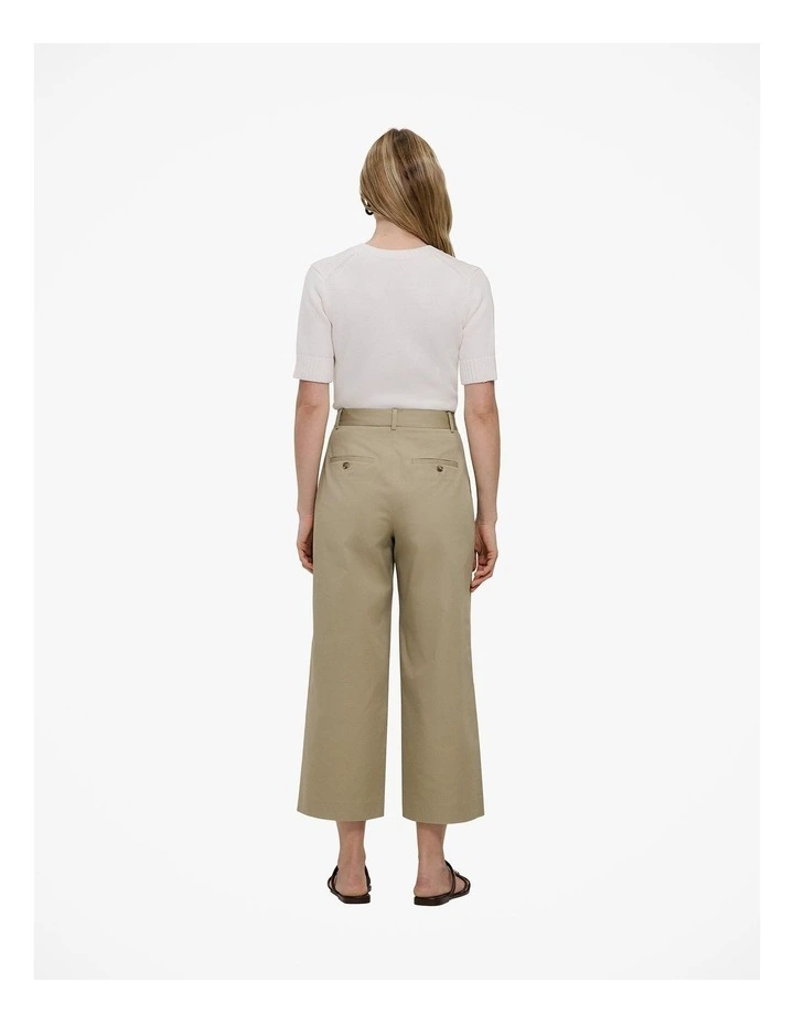 Cropped Wide Leg Chino Pant in Olive Brown image 6