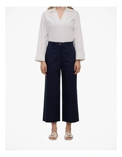 Cropped Wide Leg Chino Pant in Night Sky