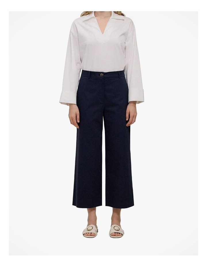 Cropped Wide Leg Chino Pant in Night Sky image 1