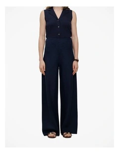 Linen Bias Pant in Night Sky
