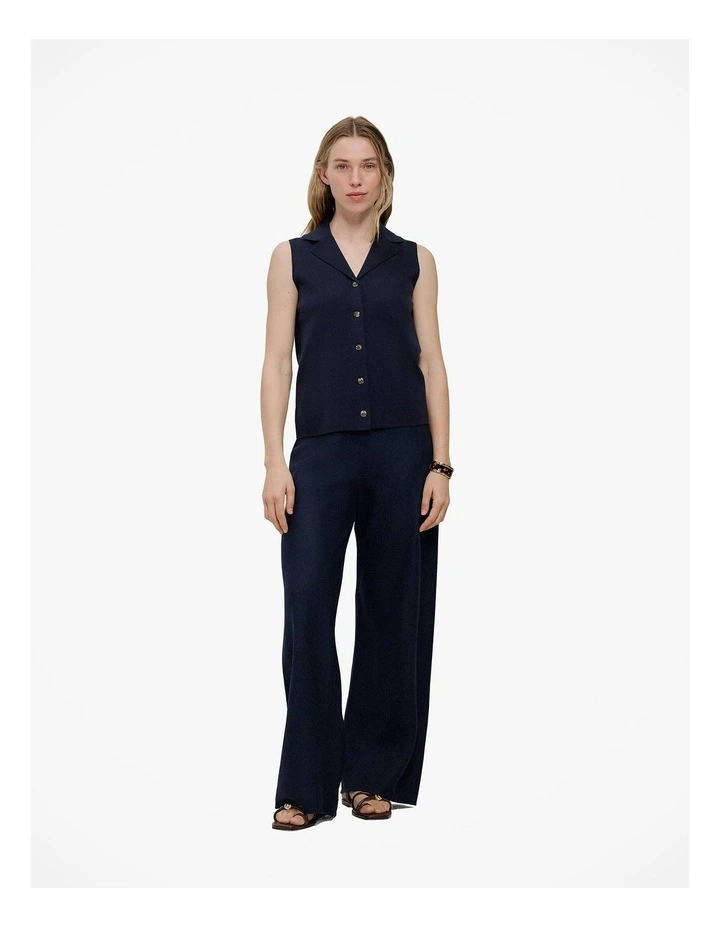 Linen Bias Pant in Night Sky image 2