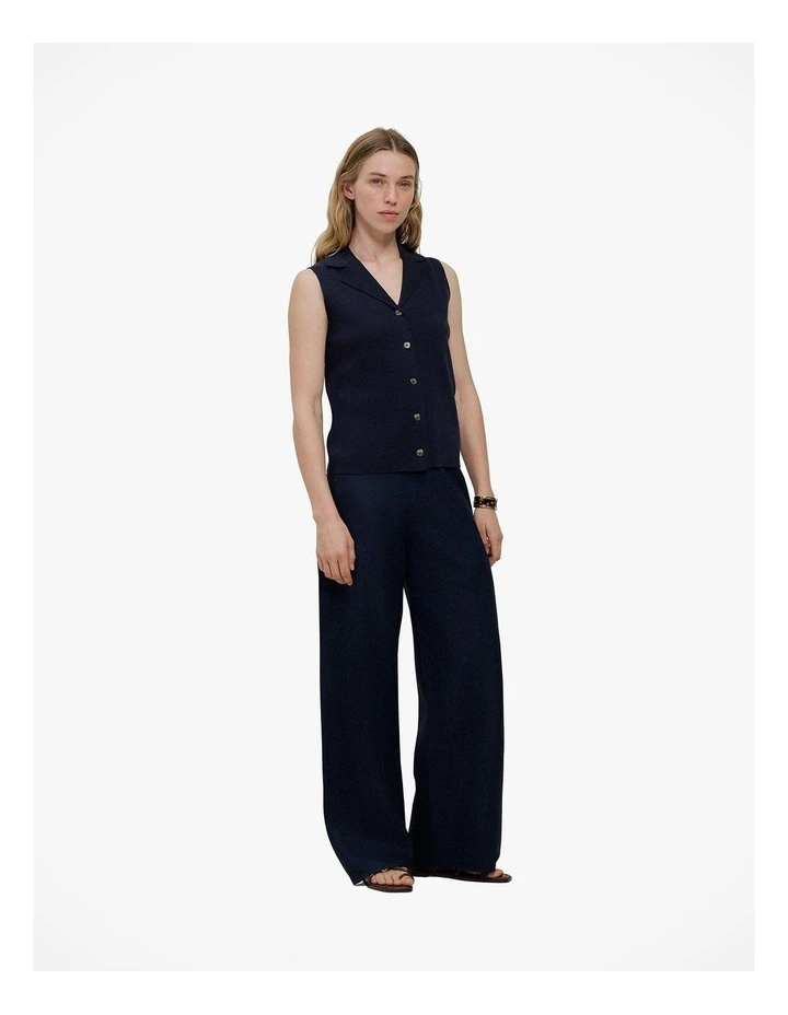 Linen Bias Pant in Night Sky image 4