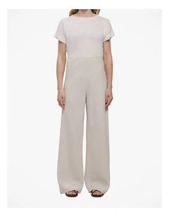 Yarn Dyed Linen Bias Pant in Flax