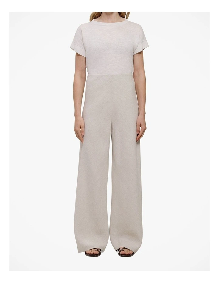 Yarn Dyed Linen Bias Pant in Flax image 1