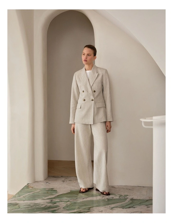 Yarn Dyed Linen Bias Pant in Flax image 2
