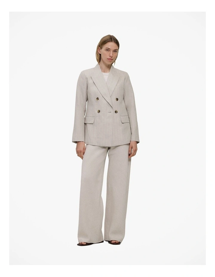 Yarn Dyed Linen Bias Pant in Flax image 3