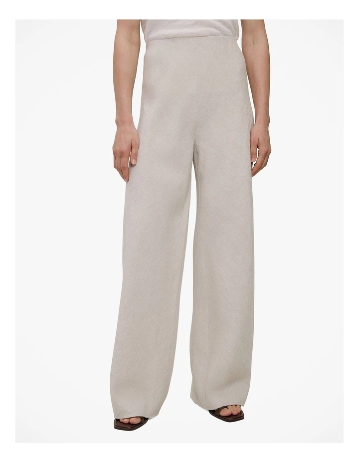 Yarn Dyed Linen Bias Pant in Flax image 4