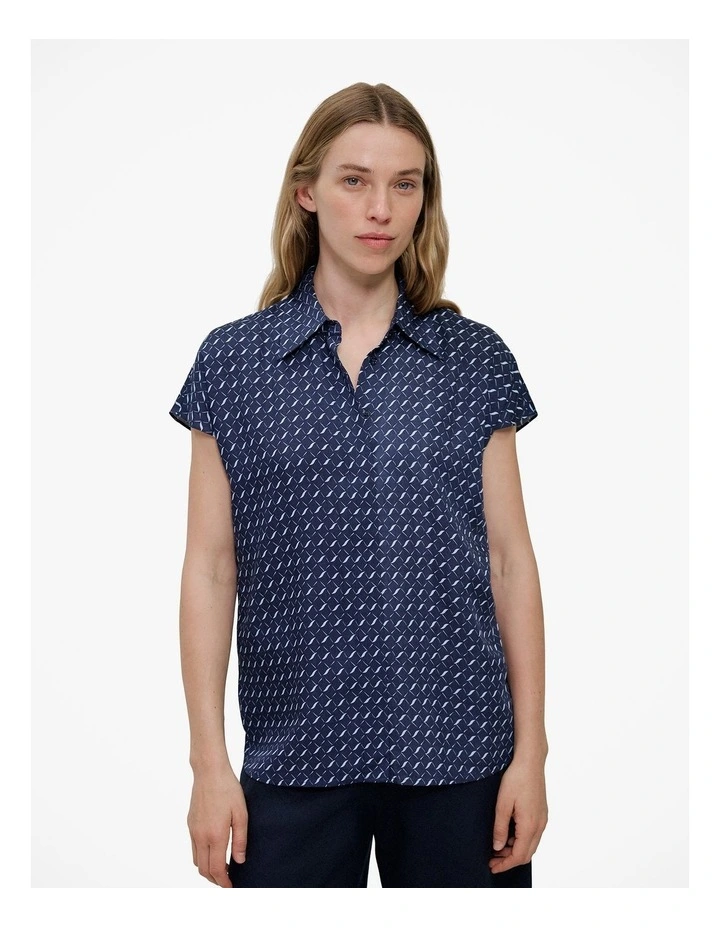 Cavelle Relaxed Cap Sleeve Shirt in Night Sky image 1