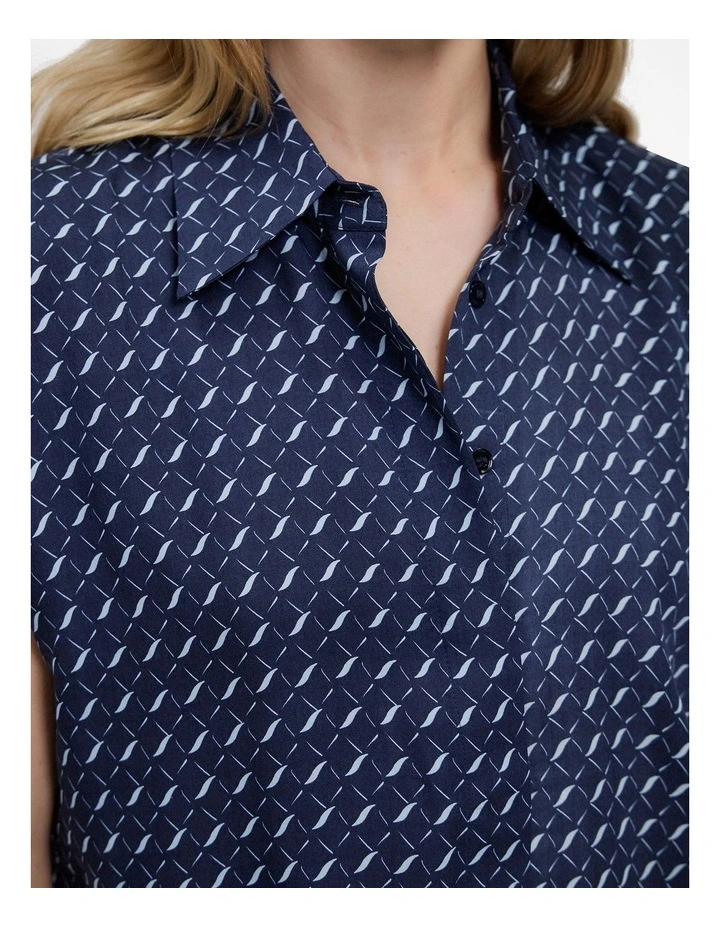Cavelle Relaxed Cap Sleeve Shirt in Night Sky image 3