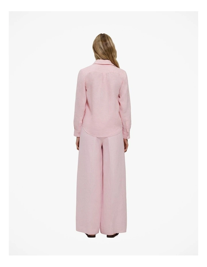 Yarn Dyed Linen Classic Shirt in Blossom Pink image 4