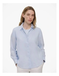 Yarn Dyed Linen Classic Shirt in Ice Blue