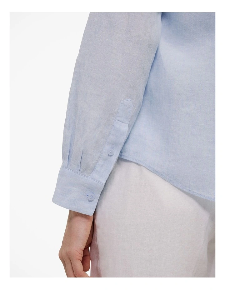 Yarn Dyed Linen Classic Shirt in Ice Blue image 3