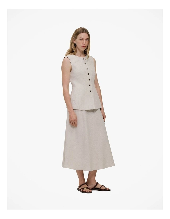 Linen Tailored Vest in Flax image 5