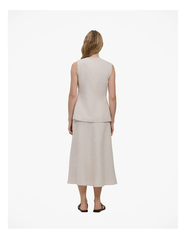 Linen Tailored Vest in Flax image 6