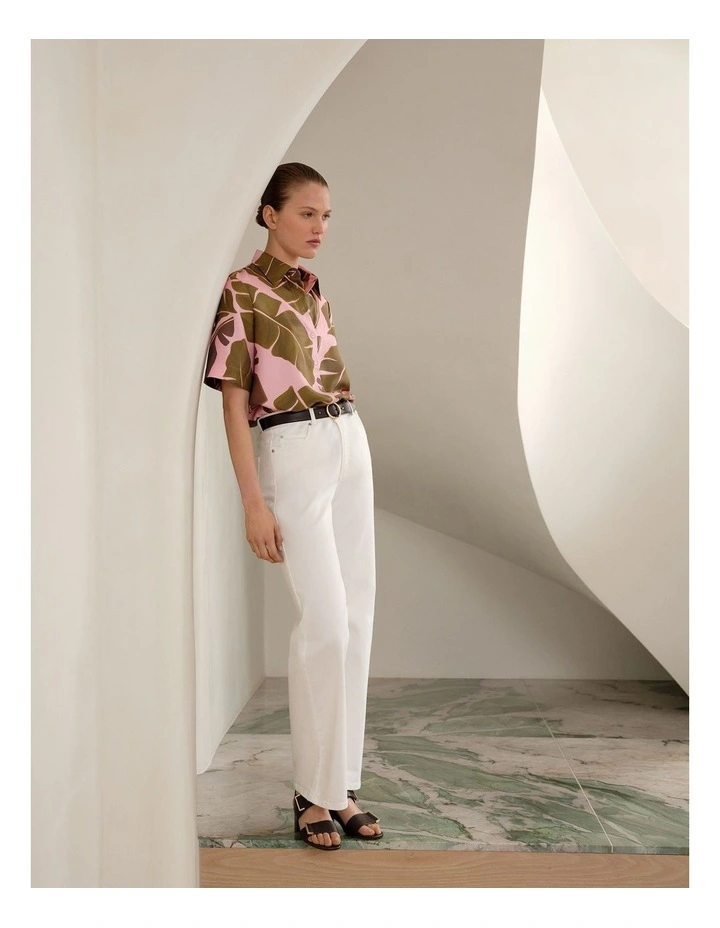 Solara Silk Short Sleeve Shirt in Primrose image 2