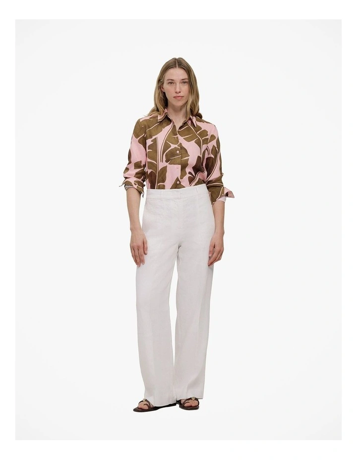 Solara Linen Long Sleeve Shirt in Primrose image 2