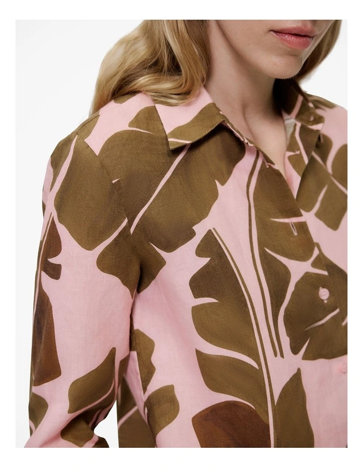 Solara Linen Long Sleeve Shirt in Primrose image 3
