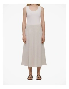 Yarn Dyed Linen Bias Slip Skirt in Flax