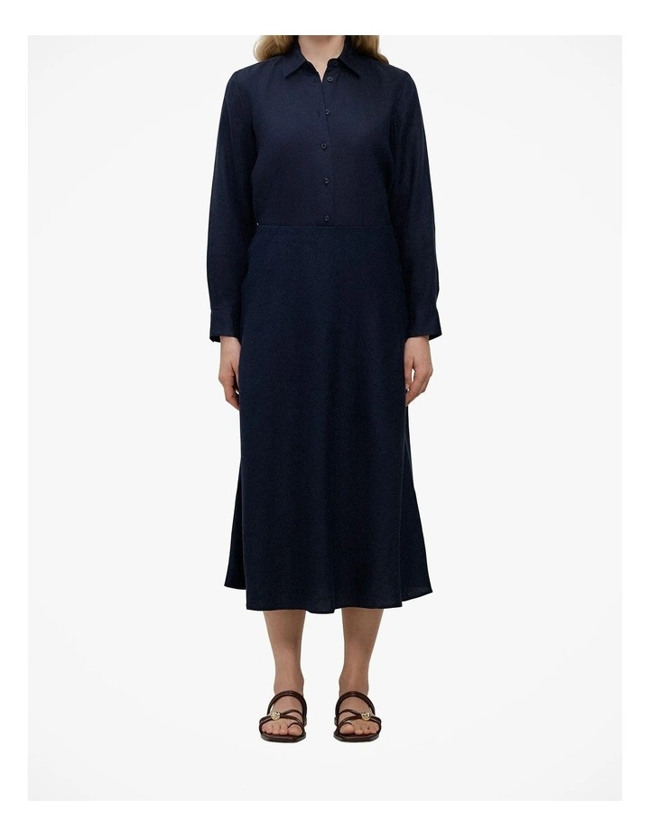 Linen Bias Slip Skirt in Night Sky image 1