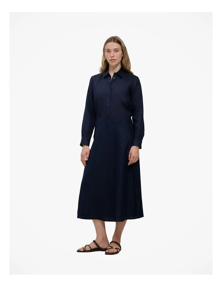 Linen Bias Slip Skirt in Night Sky image 4