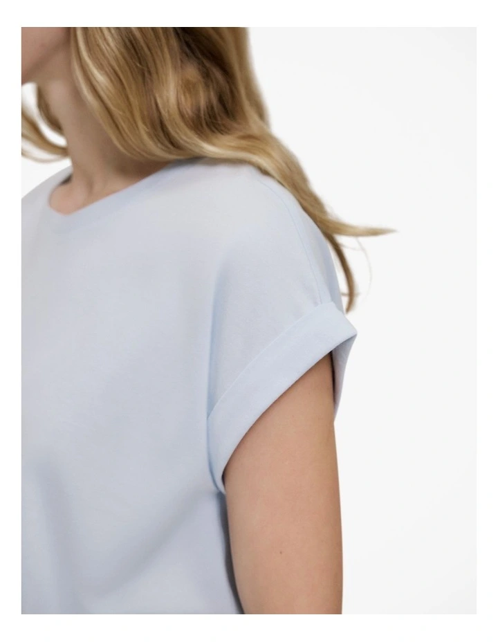 Australian Cotton Cuff Sleeve T-shirt in Ice Blue image 3