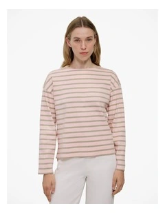 Breton Stripe T-shirt in Blossom Pink