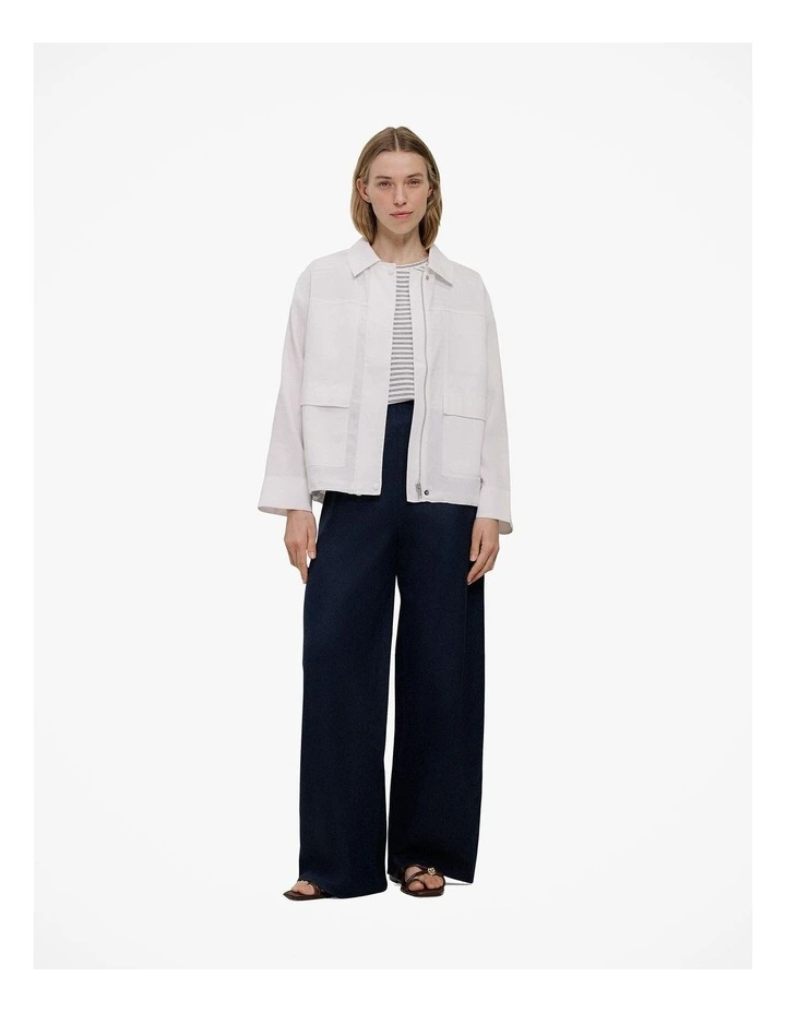Australian Cotton Stripe Cuff Detail T-shirt in Night Sky image 2