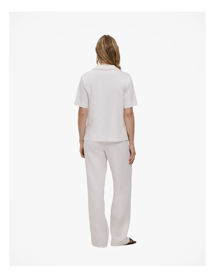 Modal Cotton Collared T-shirt in White image 4