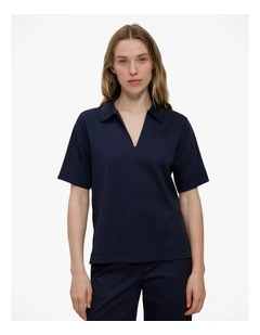 Modal Cotton Collared T-shirt in Night Sky