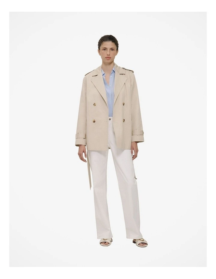 Silk Concealed Placket Shirt in Blue Marble image 4